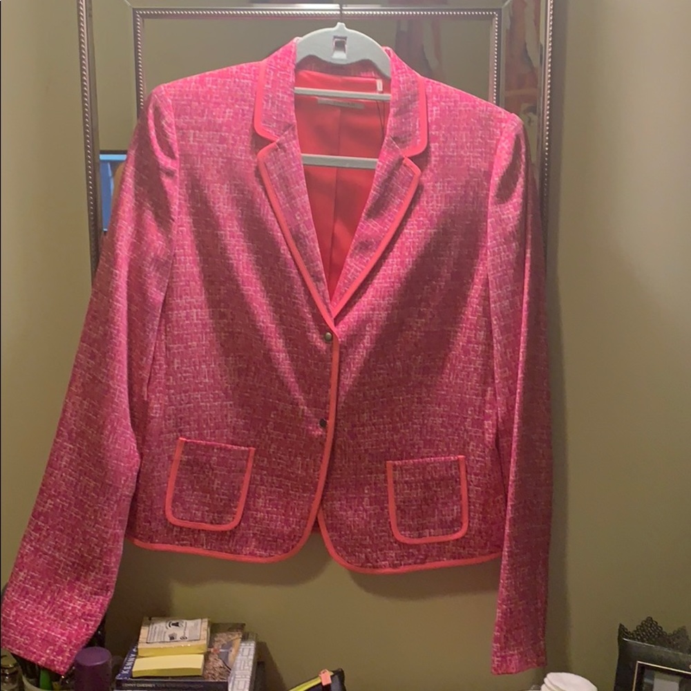 T Tahari Pink Patterned Blazer